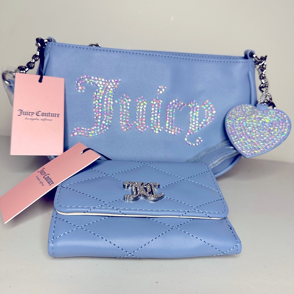 Juicy Couture Matching Slate Blue Purse and Wallet